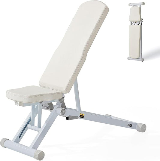 DHT Adjustable Weight Bench for Full Body Workout, Heavy Duty Foldable Bench Press for Home Gym Strength Training, Incline Decline Flat Utility Workout Bench with Fast Adjustment