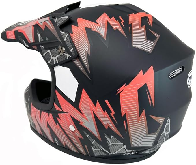 MMG Adult Motorcycle Off Road Helmet DOT - MX ATV Dirt Bike Motocross UTV - with Goggles