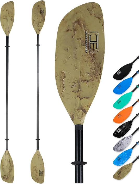 OCEANBROAD Kayak Paddle 86in/218cm, 90.5in/230cm Alloy Shaft 2-Piece Floatable Kayak Oar for Kayaking Canoeing Boating