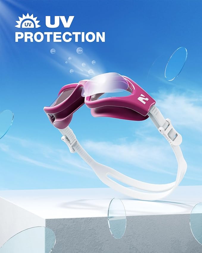 ZIONOR G1 Lite Swim Goggles with Swim Cap Comfortable Anti-fog Swimming Goggles Cap Set for Adult Men Women