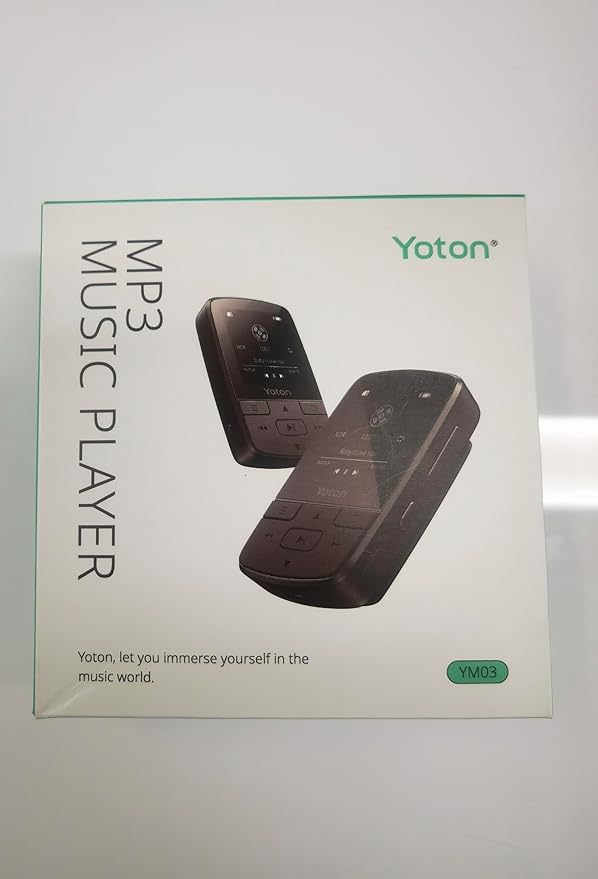 YOTON MP3 Player with Bluetooth 5.2, 64GB Storage, Mini Size, HiFi Music, with Sports Clip, Independent Volume Control, FM Radio, Includes Headphones (Green)