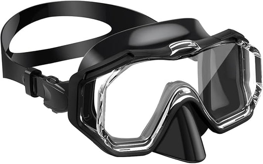 W WSTOO Kids Swim Goggles with Nose Cover,Snorkel Diving Swimming Mask for Youth 5-15,HD 3-Window Wide Vision Anti-Shattered Lens Anti-Fog&Leak