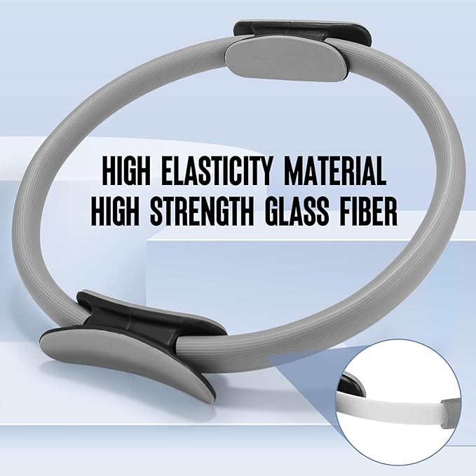 Pilates Ring Fitness Circle 14" Yoga Rings Magic Circle with Dual Padded Handles for Toning Arms, Thighs/Legs & Core，Home Exercise Equipment ﻿