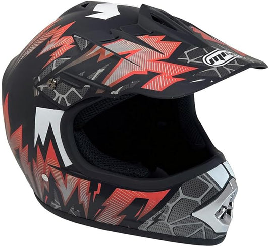 MMG Adult Motorcycle Off Road Helmet DOT - MX ATV Dirt Bike Motocross UTV - with Goggles