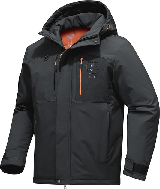 Men's Winter Jacket Waterproof Ski Snow Coat Windproof Snowboard Hooded Raincoats with Warm Graphene lining