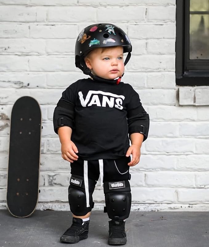 Simply Kids Knee and Elbow Pads with Wrist Guards, HardSoft Pad Tech. - CPSIA Certified Protective Gear Set - Inline Roller Skate Skateboard Bike Knee Pads for Kids Child Girls Boys Toddler Youth