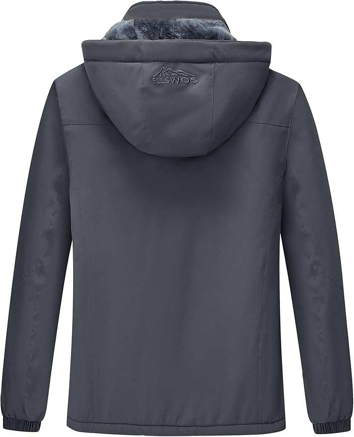 ELLSWOS Men's Waterproof Ski Jacket Winter Snow Coat Warm Hooded Raincoat Windproof Windbreakers