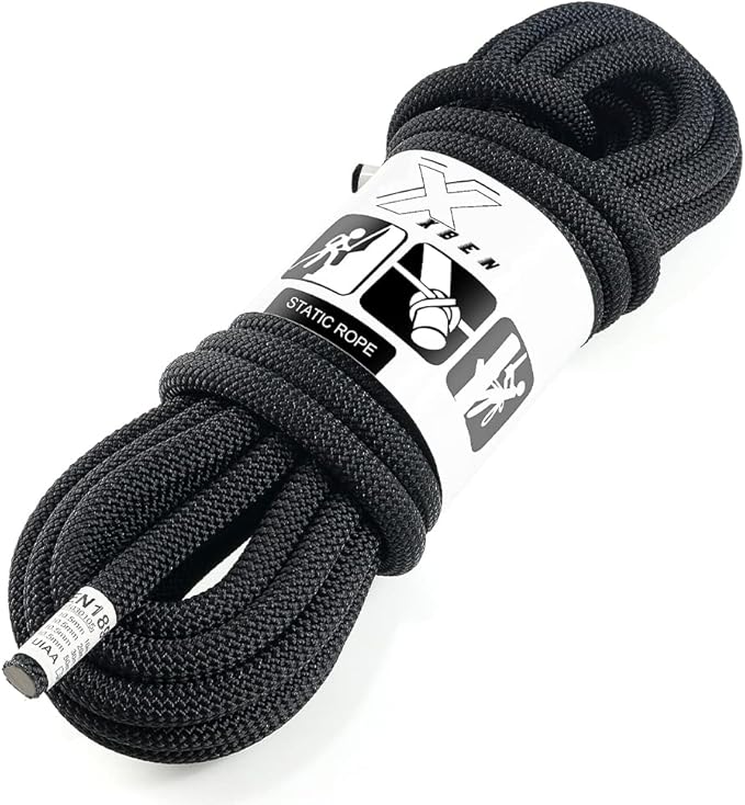 X XBEN Outdoor Climbing Rope 10M(32ft) 20M(64ft) 30M(96ft) 50M(160ft) 70M(230ft) 152M(500FT) 352M(1000FT) Static Rock Climbing Rope for Escape Rope Ice Climbing Equipment Fire Rescue Parachute