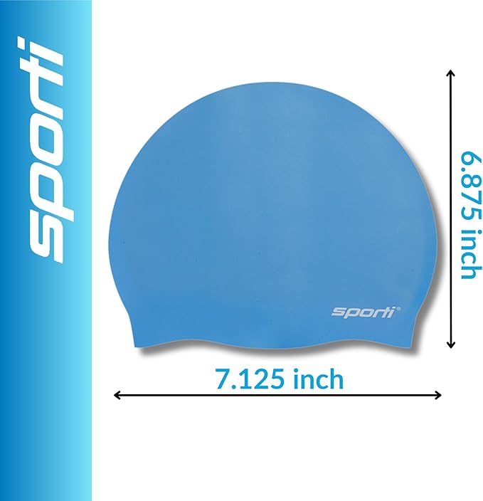Sporti Silicone Swim Cap for Kids, Unisex Youth Swimming Cap, Protection Bathing Caps for Your Children, Aged 2-10