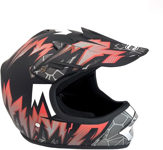 MMG Adult Motorcycle Off Road Helmet DOT - MX ATV Dirt Bike Motocross UTV - with Goggles