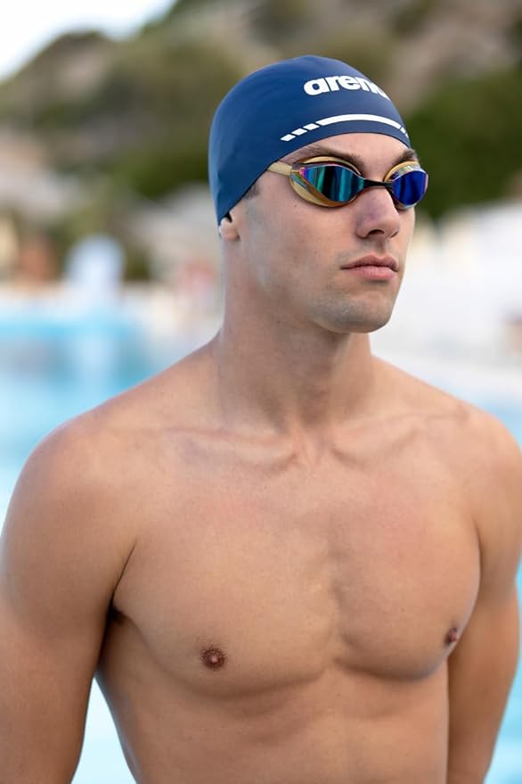 ARENA Unisex Python Racing Swim Goggles for Men and Women Anti-Fog No Leak Max Comfort Dual Strap, Mirror/Non-Mirror Lens