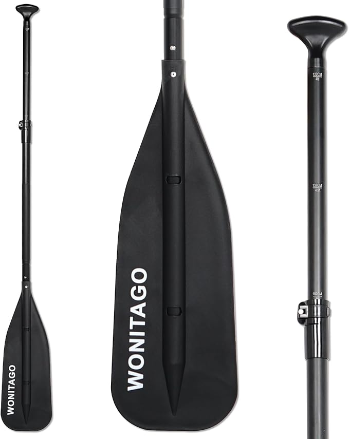 Canoe Paddle Aluminum Shaft with PP Blade, Floating Adjustable Paddle for Canoeing, Boating and Rafting, 122-152 cm/4-5 Ft