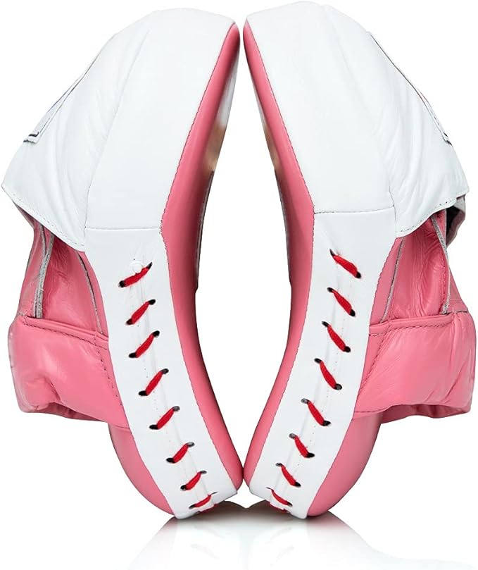 Fairtex FMV9 Contoured Focus Mitts |Striking Accuracy & Protection for Boxing, Muay Thai, Kickboxing |Ergonomic Design, Soft Padding, Secure Fit Leather