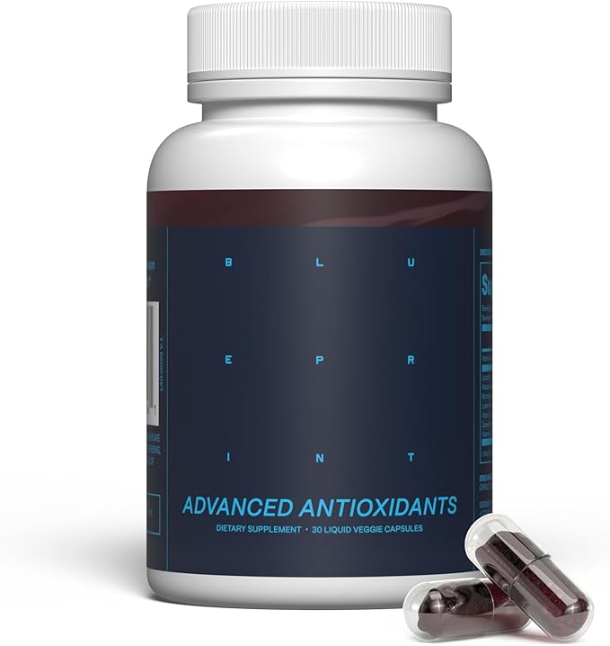 Blueprint Bryan Johnson Advanced Antioxidant Supplement – Lutein, Zeaxanthin, Lycopene, Vitamin K1, K2 – Vegan Capsules for Vision, Bone & Heart Support – Updated Formula of Essential Softgels