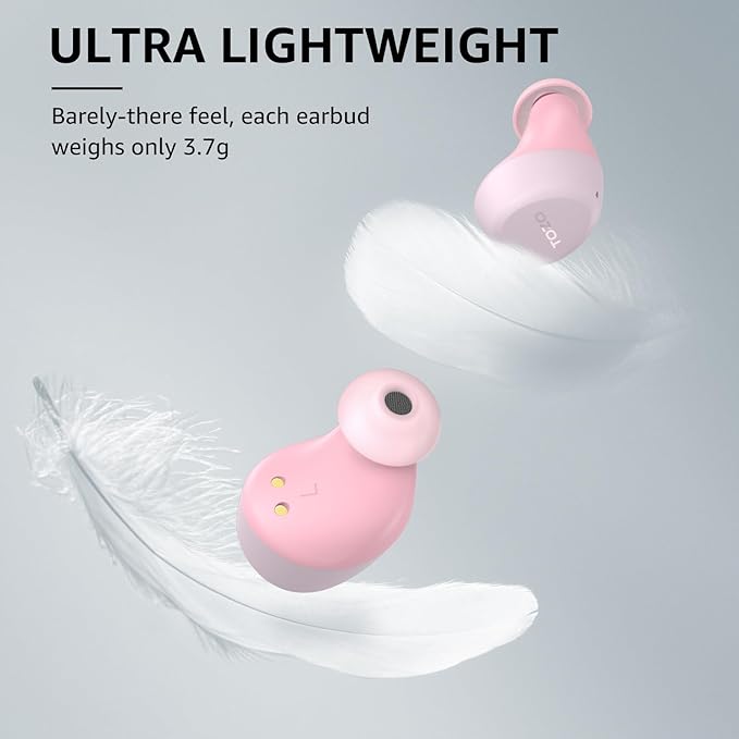 TOZO A1 Wireless Earbuds Bluetooth 5.3 Light Weight in Ear IPX5 Waterproof Headphones 2 Mic for AI Calls, Immersive Premium Sound Bass Headset with Charging Case, 32 Presets EQ Customization via App