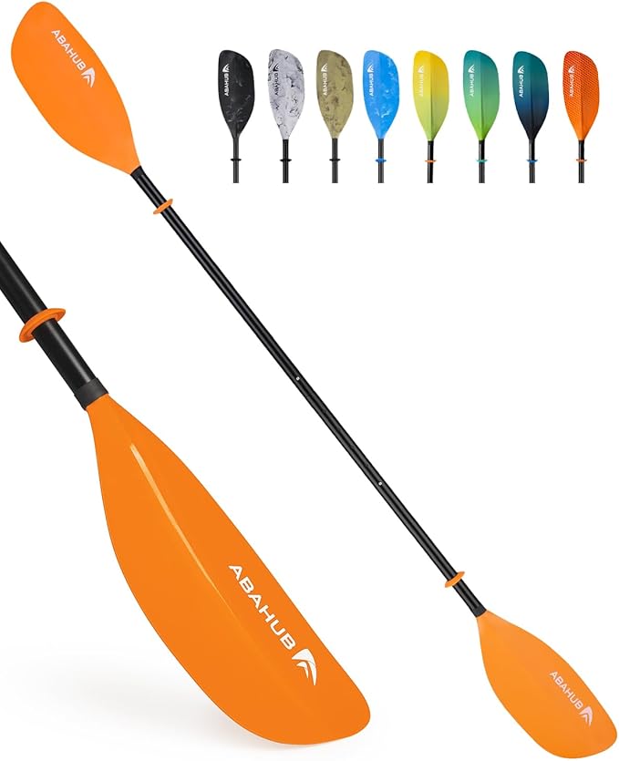 Abahub Adjustable Kayak Paddle 210-230 cm/ 230-250 cm Floating Kayaking Oars Boating Oars Canoeing Oars Black