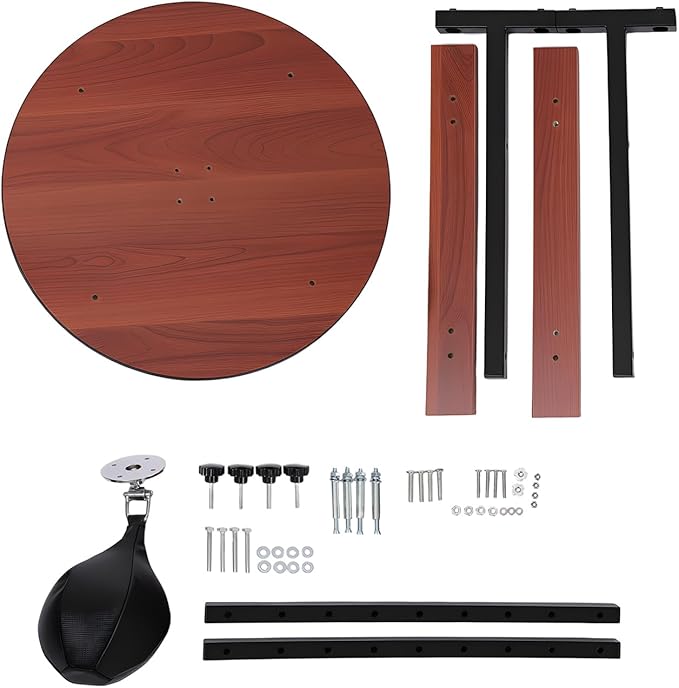 Speed Bag Platform Kit, Heavy Duty Boxing Training Equipment, 360° Swivel Wall Mount Punching Bag Practice Speedbag, Adjustable Height Boxing Speed Ball Full Kit for Home, Gym