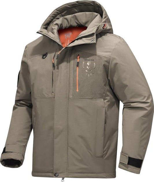 Men's Winter Jacket Waterproof Ski Snow Coat Windproof Snowboard Hooded Raincoats with Warm Graphene lining