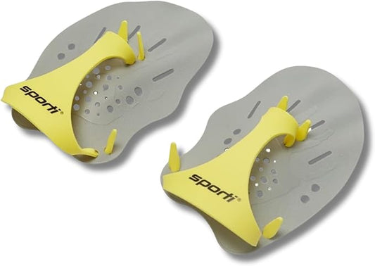 Sporti Hand Paddles for Swimming - Lightweight Swimming Paddles, Adjustable Silicone Straps