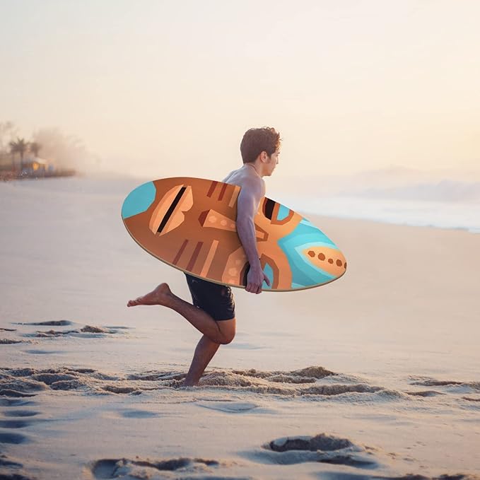 seething 35 Inch Skimboard with High Gloss Coat Wood Skim Board for Beginners,Kids, Teenagers, Adults and All Skimming