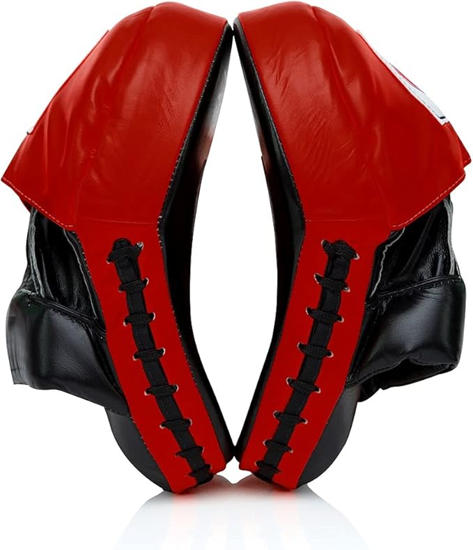 Fairtex FMV9 Contoured Focus Mitts |Striking Accuracy & Protection for Boxing, Muay Thai, Kickboxing |Ergonomic Design, Soft Padding, Secure Fit Leather