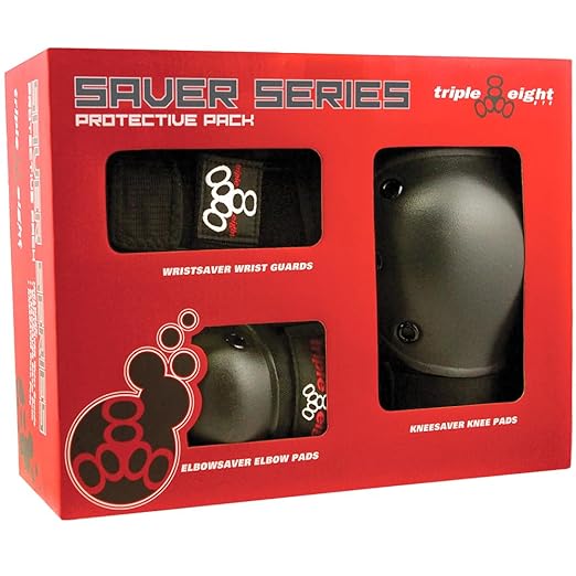 Triple Eight Saver Series 3-Pack Pad Set– Ideal for Skateboarding, In-line Skating, Roller Skating, and Biking