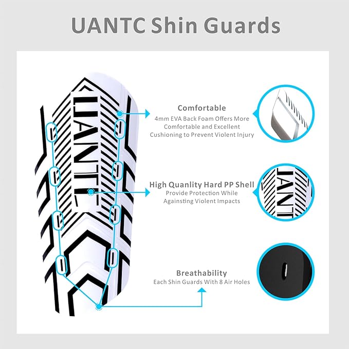 Shin Guards - Soccer Shin Guards with Cushion Protection for Kids/Adults