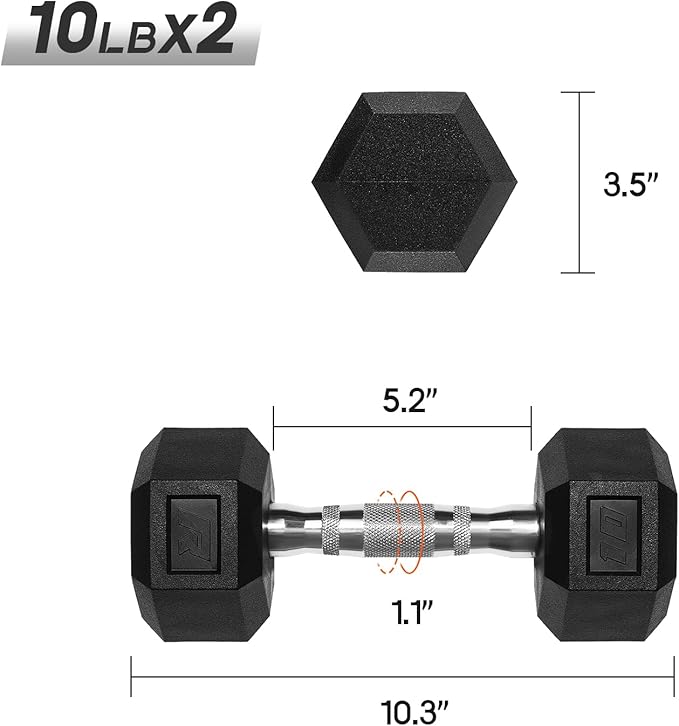 RitFit 5-650 LBS PVC Encased Hex Dumbbell Sets with Optional Rack for Home Gym, Hand weight with Chrome Handle for Strength Training, Workouts