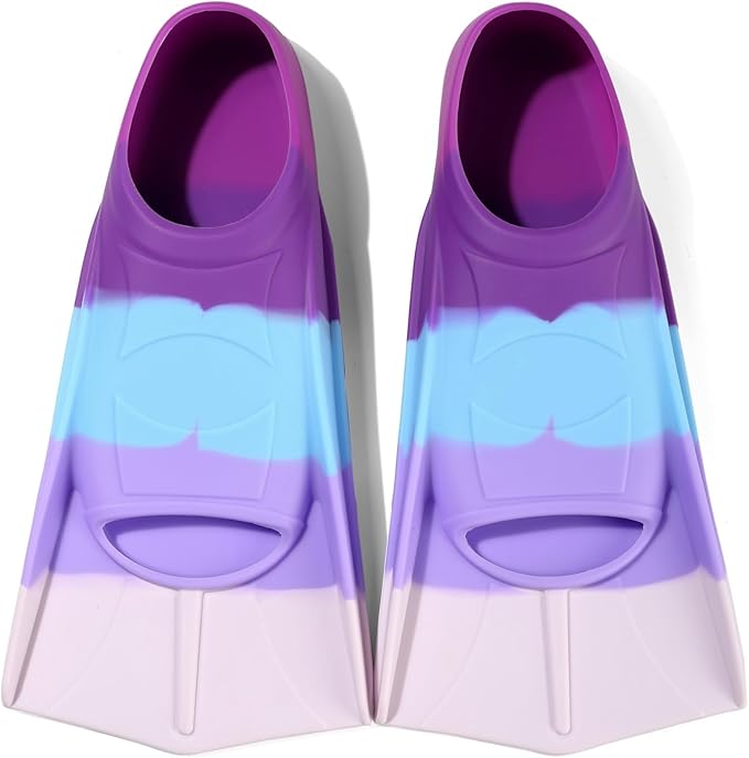 Kids Swim Fins,Short Kids Fins Youth Swimming Flippers for Lap Swimming Training for Children Girls Boys Beginners