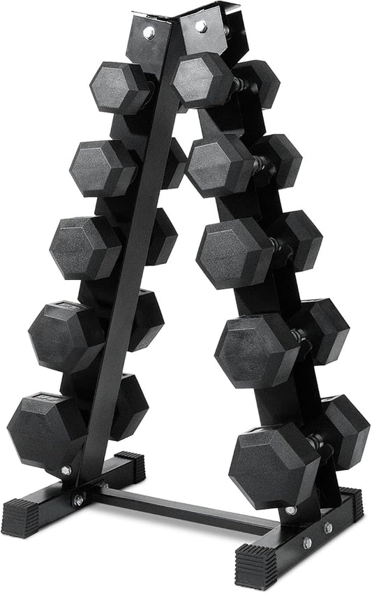 RitFit 5-650 LBS PVC Encased Hex Dumbbell Sets with Optional Rack for Home Gym, Hand weight with Chrome Handle for Strength Training, Workouts