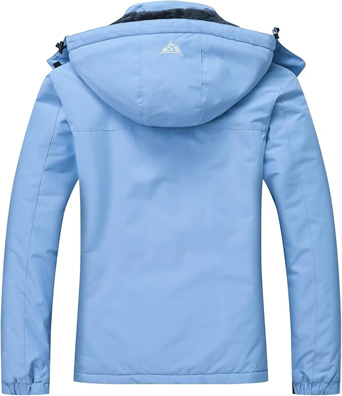 MOERDENG Women's Waterproof Ski Jacket Warm Winter Coat Outdoor Windbreaker Hiking Snowboarding Jacket