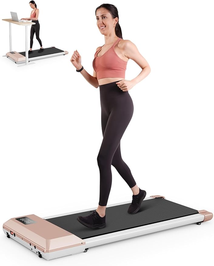 SupeRun Walking Pad, Under Desk Treadmill, 3 in 1 Portable Treadmill with Remote Control LED Display, 2.5 HP Quiet Walking Jogging Machine for Office Home Use, 300 Lbs Capacity