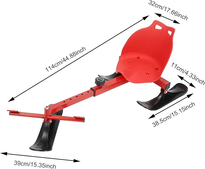 Snow Racer Scooter, Modern Ski Scooter Scooter up to 192.9lbs Board Snow Racer Sled for Kids and Adults