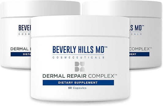 Beverly Hills MD Dermal Repair Anti-Aging Supplement - Hyaluronic Acid, Collagen, Vitamins for Smooth, Plump Skin (3)