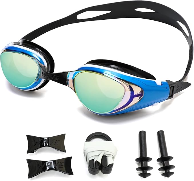 Nearsighted Swim Goggles, Shortsighted Optical Swimming Goggles No Leaking Anti Fog UV Protection for Adult Men Women
