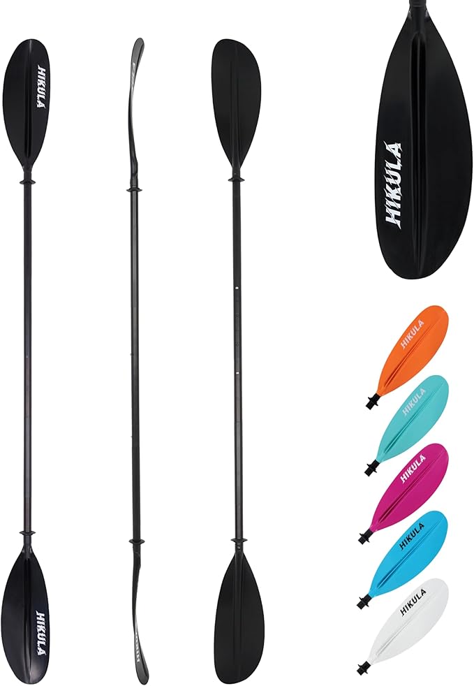 Kayak Paddle Aluminum Shaft Paddle with Nylon Blades, Floating Adjustable Kayaking Oars, 3 Piece, 220-240cm/86-94 Inches,Black/Rose/Teal/Black/Orange/Grey