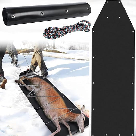 Deer Drag Sled Game Hauler Utility Snow Sled Deer Hunting Sled for Effortless Hauling of Ice Fishing Supplies, Firewood, Duck Hunting Gears, Fishing Equipment