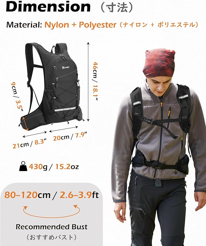 TRIWONDER Hydration Backpack Lightweight Water Pack for Men Women Hydration Pack for Cycling, Running, Hiking and Biking