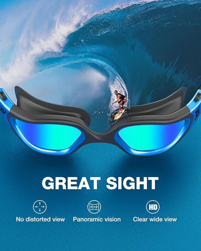 ZIONOR Swim Goggles, G1 MAX Polarized Anti-Fog Swimming Goggles for Men Women