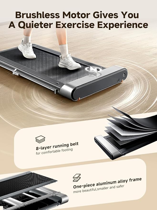 WALKINGPAD R Series Folding Treadmill, 2 in 1 Walking Pad Under Desk Treadmill for Home and Office, Compact Foldable Design with App Control and LED Display, Spacious Belt for Walking or Running