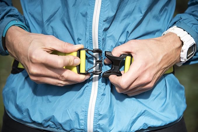 Nathan Peak Running Hydration Waist Pack Belt w/ Speed Draw Flask Water Bottle, 18oz/535 ml Push/Pull Race Cap, Expandable Zippered Stretch Pocket