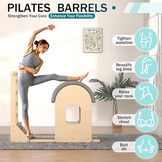 Pilates Barrel, Pilates Spine Corrector is Designed for People who Work in Offices, Pilates Arc Corrects Posture, Relaxes,Stretches to Make The Spine Soft and Supple- Sturdy Solid-3h09n1