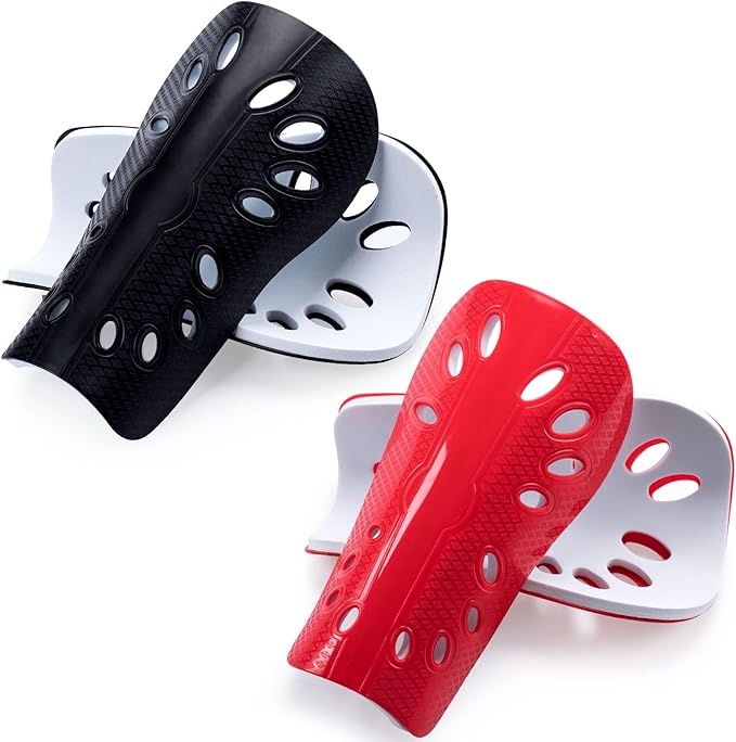 ANCIRS 2 Pair Soccer Shin Guards for Youth, Breathable Shin Guard Sleeves for Football Games, Protective EVA Cushion for Youth Men & Women