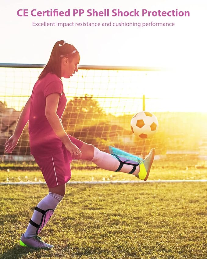 Shin Guards Soccer Kids Youth, CE Certified Airsfish Shin Guard Protection Gear for 2-18 Years Old Boys Girls Teenagers High Impact Resistant Breathable Comfortable 1 Pair 4 Sizes