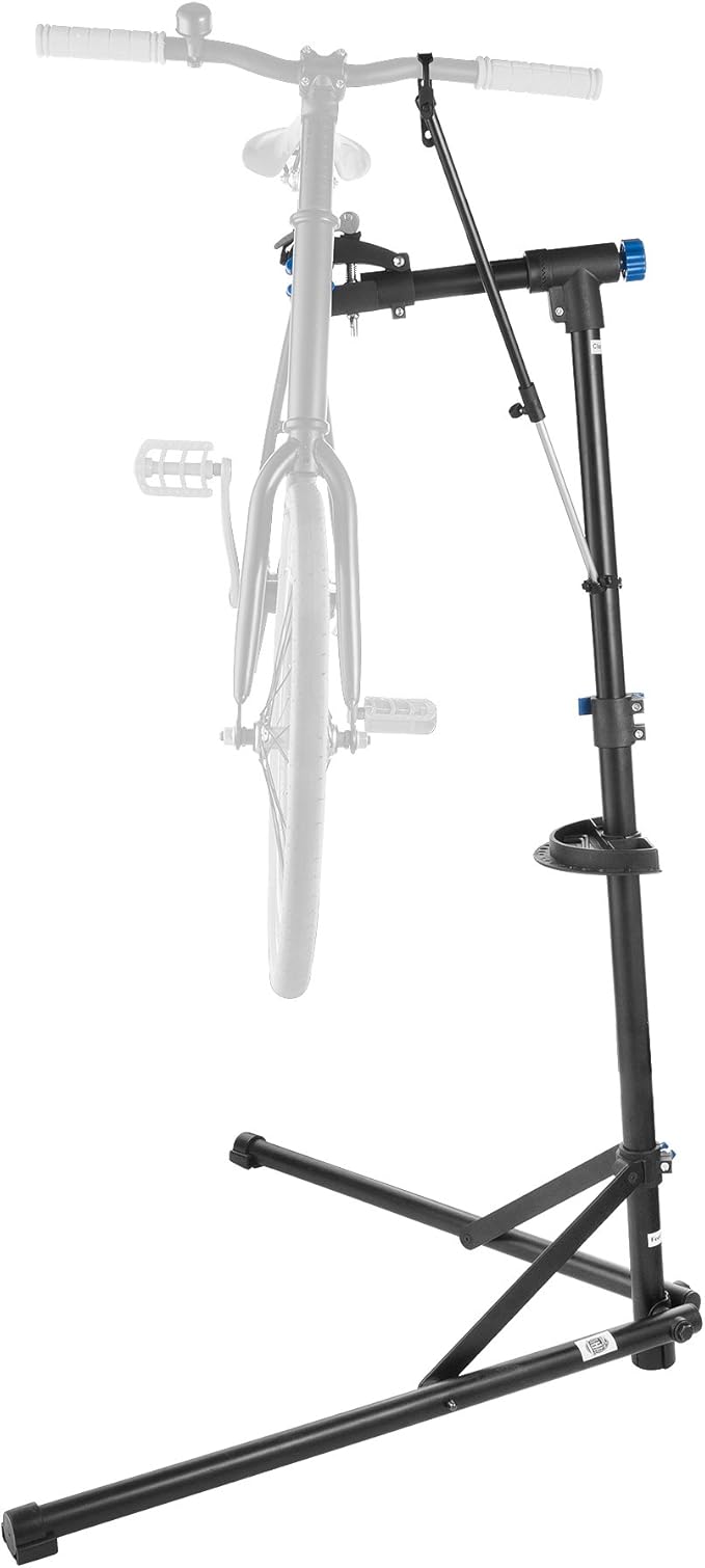 Pro Stand Plus Bike Rack - Heavy-Duty Telescoping Bicycle Stand with Tool Tray, Rotating Clamps, and Adjustable Handlebar Rod by RAD Cycle (Black)