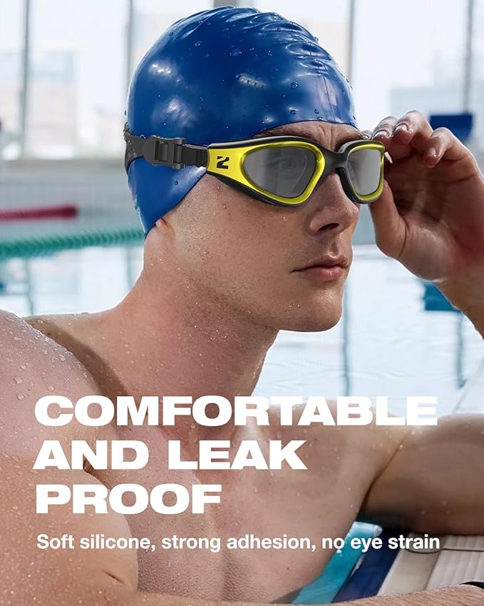 ZIONOR G1 Nava Super Anti-Fog Unisex Swim Goggles Mirror/Bright Smoke Lens