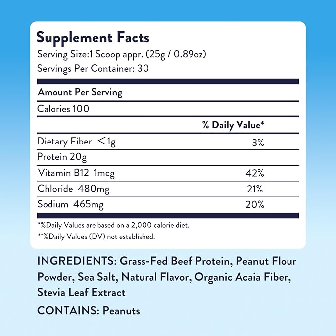 Equip Foods Prime Protein Powder | Clean, Grass Fed Beef Protein Powder for Women & Men | Carnivore Protein Isolate | Paleo, Keto Friendly | Gluten & Dairy Free | 30 Servings, Peanut Butter