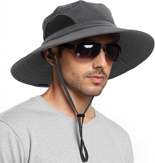 EINSKEY Wide Brim Sun Hat, UPF 50+ UV Protection Waterproof Packable Bucket Hat for Men & Women, Fishing Hiking Beach Garden
