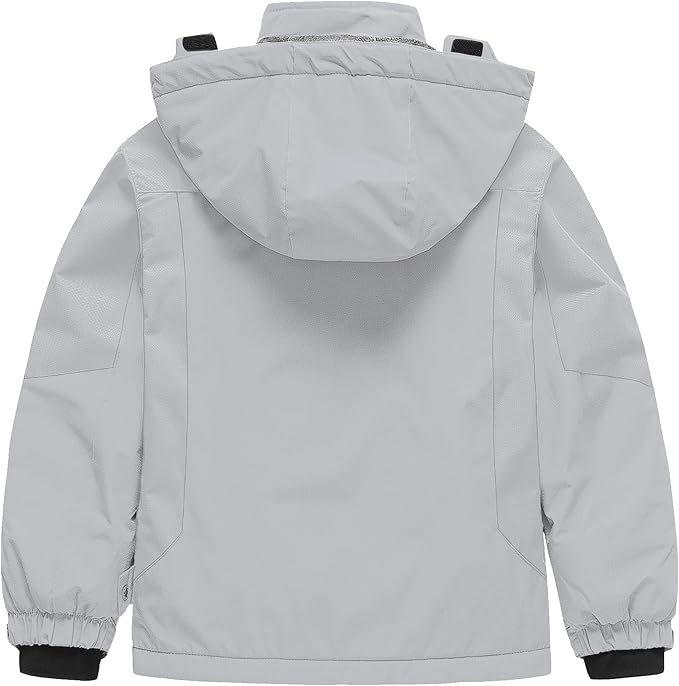 Pursky Boy's Waterproof Ski Jacket Kids Winter Snow Coats Fleece Raincoats Parka