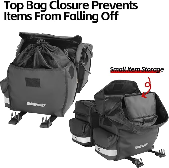 Rhinowalk Bike Pannier Bag for Bicycle Rear Rack Bag 22/40/50L Cycling Saddle Bag Luggage Storage Bag for Long Distance with Rain Cover